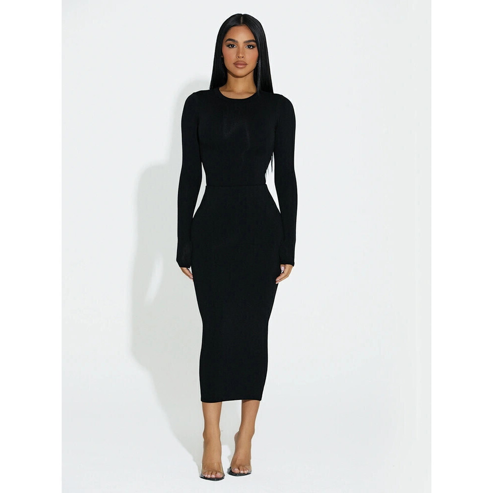 NAKED WARDROBE The Nw Get Snatched Midi Skirt In Black size S fits as XS